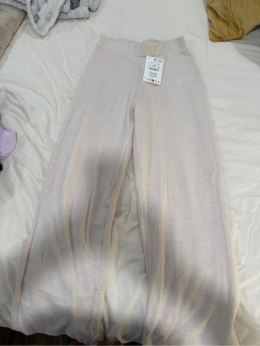 Zara Cream Wide-Leg Kids Formal Trousers